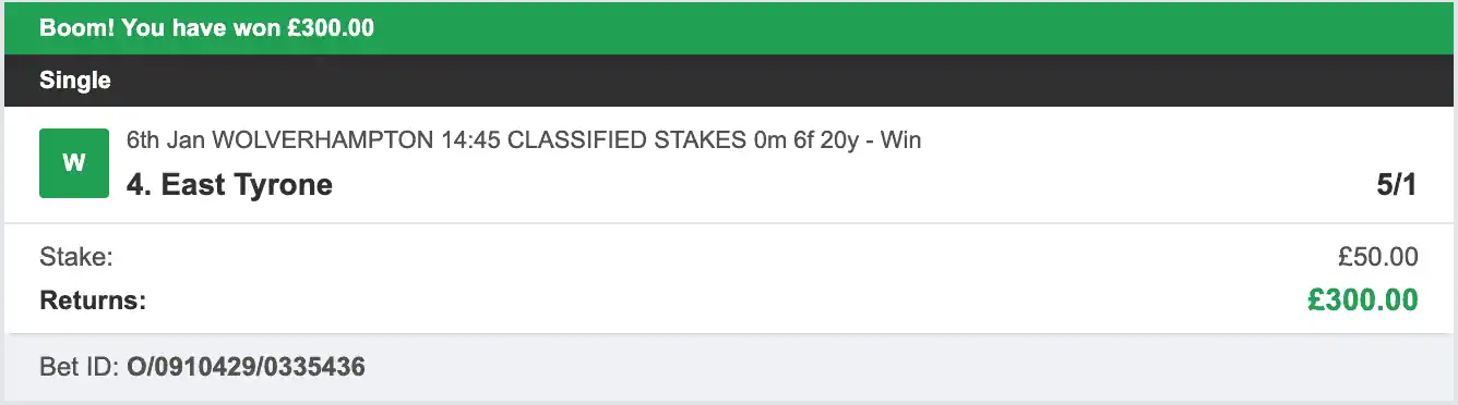 Horse Power Selections - Winner - 2026-01-06